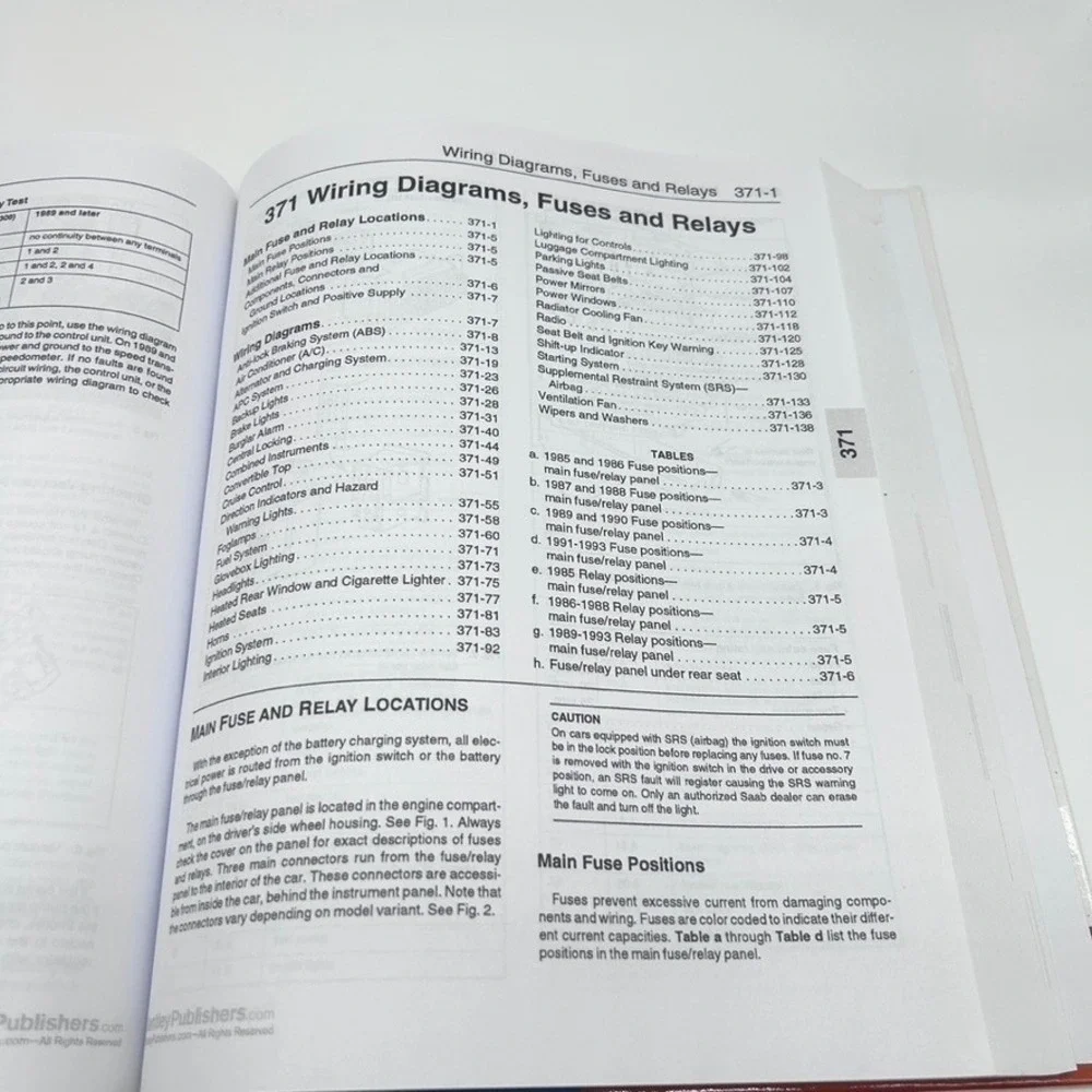 Saab 900 16 Valve‎ Official Service Manual 1985-1993 Bentley Publishers S993